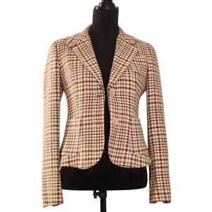 ALAIN MANOUKIAN Vintage Pink and Brown Wool Blazer, Size 8